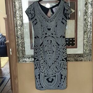 JS COLLECTIONS BLACK/SILVER COCKTAIL DRESS